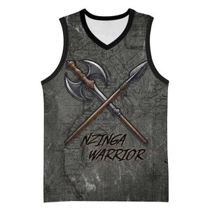 Queen Nzinga Basketball Jersey Fierce African Warrior Queen - Dark Tribal Fire Art - African Pride