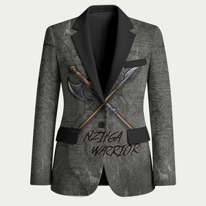 Queen Nzinga Blazer Fierce African Warrior Queen - Dark Tribal Fire Art - African Pride