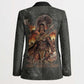 Queen Nzinga Blazer Fierce African Warrior Queen - Dark Tribal Fire Art - African Pride