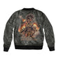 Queen Nzinga Bomber Jacket Fierce African Warrior Queen - Dark Tribal Fire Art - African Pride