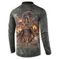 Queen Nzinga Button Sweatshirt Fierce African Warrior Queen - Dark Tribal Fire Art