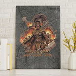 Queen Nzinga Canvas Wall Art Fierce African Warrior Queen - Dark Tribal Fire Art - African Pride