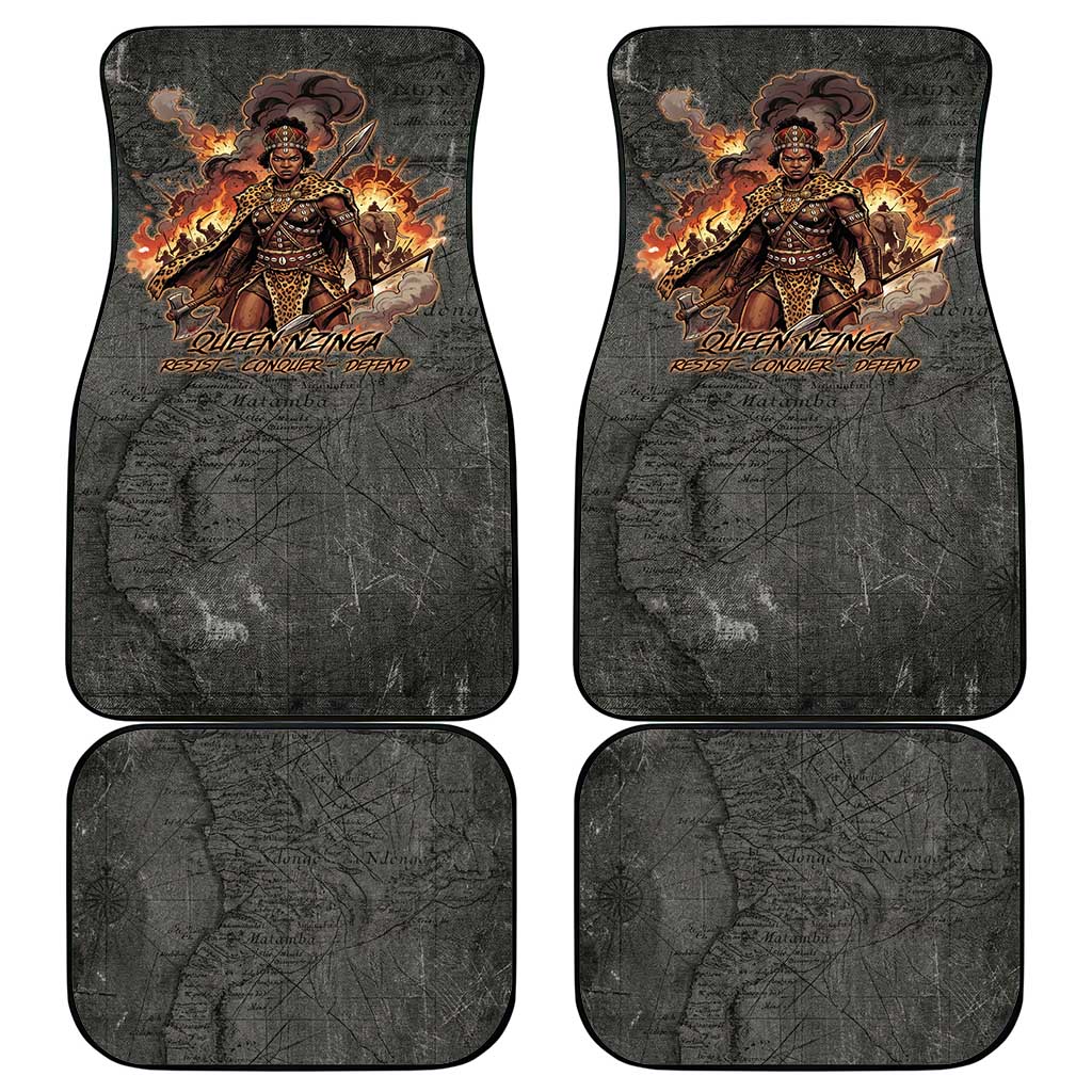 Queen Nzinga Car Mats Fierce African Warrior Queen - Dark Tribal Fire Art - African Pride
