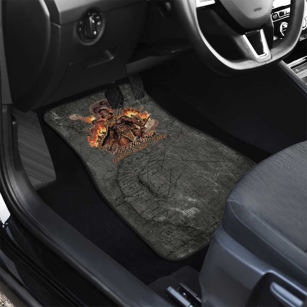 Queen Nzinga Car Mats Fierce African Warrior Queen - Dark Tribal Fire Art - African Pride