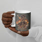 Queen Nzinga Ceramic Mug Fierce African Warrior Queen - Dark Tribal Fire Art - African Pride