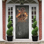 Queen Nzinga Door Cover Fierce African Warrior Queen - Dark Tribal Fire Art - African Pride