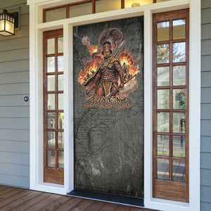 Queen Nzinga Door Cover Fierce African Warrior Queen - Dark Tribal Fire Art - African Pride