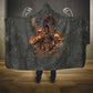 Queen Nzinga Hooded Blanket Fierce African Warrior Queen - Dark Tribal Fire Art - African Pride