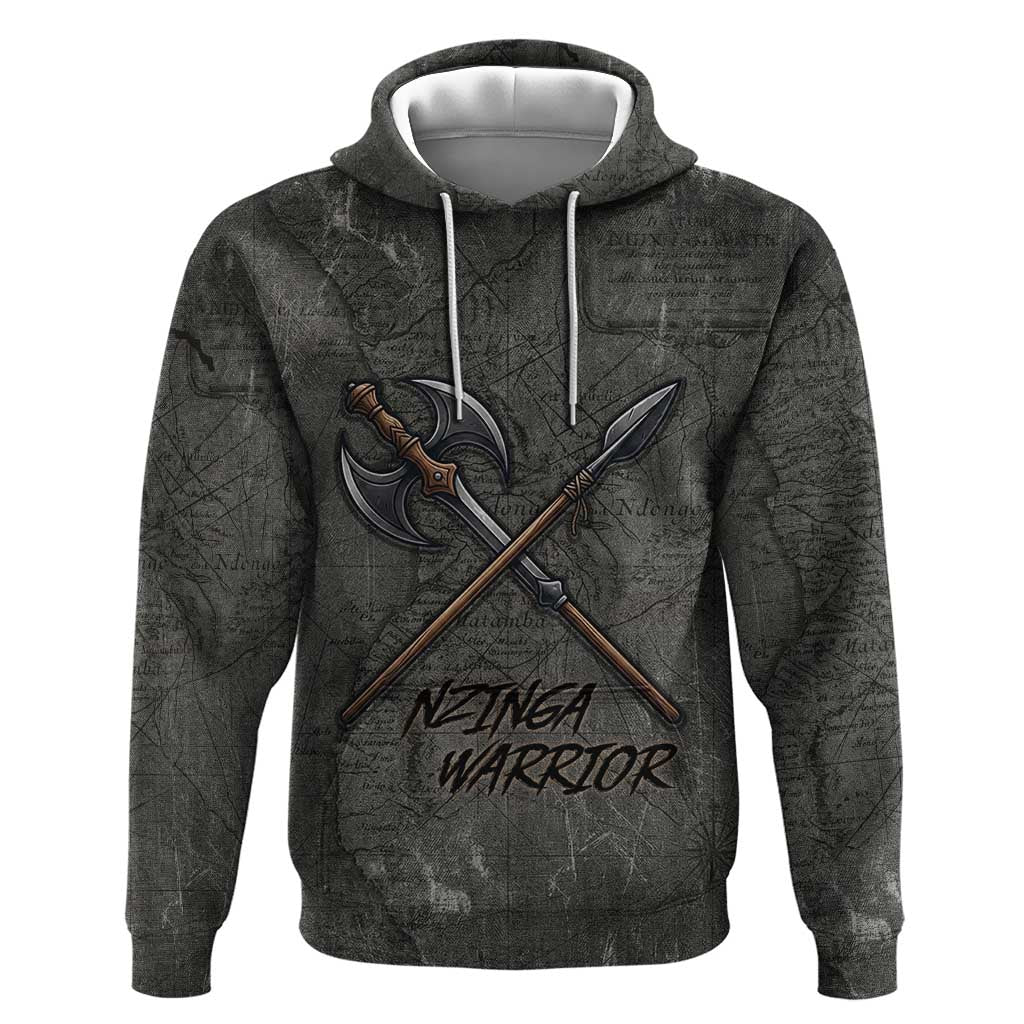Queen Nzinga Hoodie Fierce African Warrior Queen - Dark Tribal Fire Art - African Pride