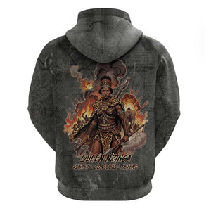 Queen Nzinga Hoodie Fierce African Warrior Queen - Dark Tribal Fire Art - African Pride