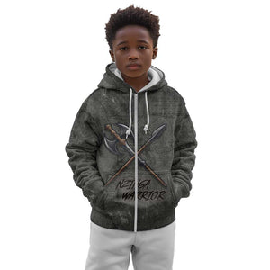 Queen Nzinga Kid Hoodie Fierce African Warrior Queen - Dark Tribal Fire Art - African Pride