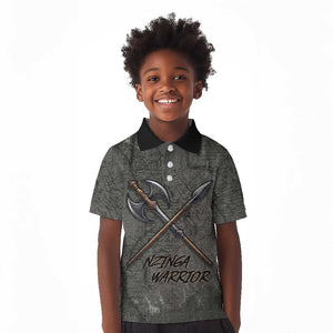 Queen Nzinga Kid Polo Shirt Fierce African Warrior Queen - Dark Tribal Fire Art - African Pride