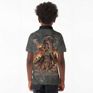 Queen Nzinga Kid Polo Shirt Fierce African Warrior Queen - Dark Tribal Fire Art - African Pride