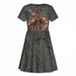 Queen Nzinga Kid Short Sleeve Dress Fierce African Warrior Queen - Dark Tribal Fire Art - African Pride