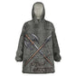 Queen Nzinga Kid Wearable Blanket Hoodie Fierce African Warrior Queen - Dark Tribal Fire Art - African Pride