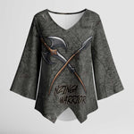 Queen Nzinga Kimono Sleeve Blouse Fierce African Warrior Queen - Dark Tribal Fire Art - African Pride