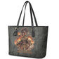 Queen Nzinga Leather Tote Bag Fierce African Warrior Queen - Dark Tribal Fire Art - African Pride