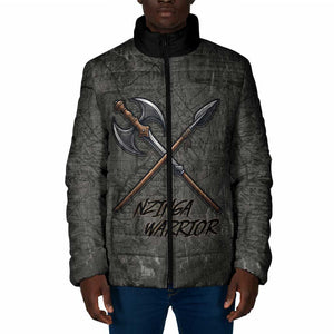 Queen Nzinga Padded Jacket Fierce African Warrior Queen - Dark Tribal Fire Art - African Pride
