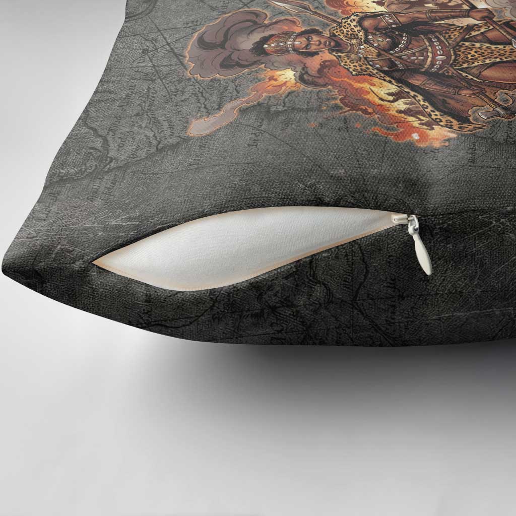 Queen Nzinga Pillow Cover Fierce African Warrior Queen - Dark Tribal Fire Art - African Pride