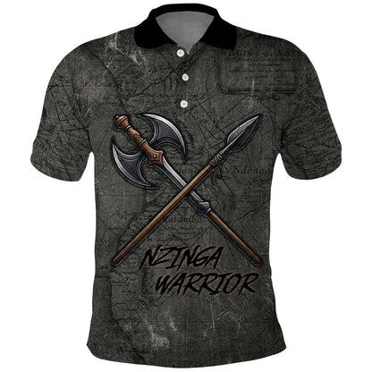 Queen Nzinga Polo Shirt Fierce African Warrior Queen - Dark Tribal Fire Art - African Pride