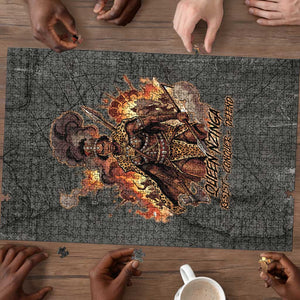 Queen Nzinga Puzzle Fierce African Warrior Queen - Dark Tribal Fire Art - African Pride