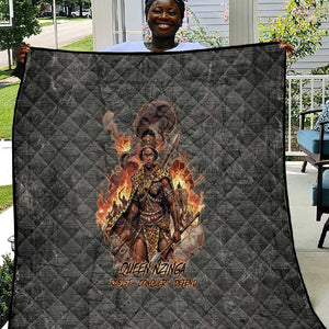 Queen Nzinga Quilt Fierce African Warrior Queen - Dark Tribal Fire Art - African Pride
