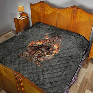 Queen Nzinga Quilt Fierce African Warrior Queen - Dark Tribal Fire Art - African Pride