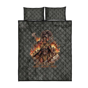 Queen Nzinga Quilt Bed Set Fierce African Warrior Queen - Dark Tribal Fire Art - African Pride