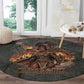 Queen Nzinga Round Carpet Fierce African Warrior Queen - Dark Tribal Fire Art - African Pride