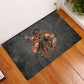 Queen Nzinga Rubber Doormat Fierce African Warrior Queen - Dark Tribal Fire Art - African Pride