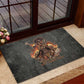 Queen Nzinga Rubber Doormat Fierce African Warrior Queen - Dark Tribal Fire Art - African Pride