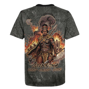 Queen Nzinga Rugby Jersey Fierce African Warrior Queen - Dark Tribal Fire Art - African Pride