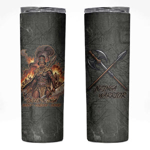 Queen Nzinga Skinny Tumbler Fierce African Warrior Queen - Dark Tribal Fire Art - African Pride