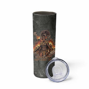 Queen Nzinga Skinny Tumbler Fierce African Warrior Queen - Dark Tribal Fire Art - African Pride