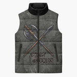 Queen Nzinga Sleeveless Puffer Jacket Fierce African Warrior Queen - Dark Tribal Fire Art - African Pride
