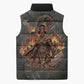 Queen Nzinga Sleeveless Puffer Jacket Fierce African Warrior Queen - Dark Tribal Fire Art - African Pride
