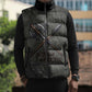 Queen Nzinga Sleeveless Puffer Jacket Fierce African Warrior Queen - Dark Tribal Fire Art - African Pride
