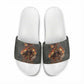 Queen Nzinga Slide Sandals Fierce African Warrior Queen - Dark Tribal Fire Art - African Pride