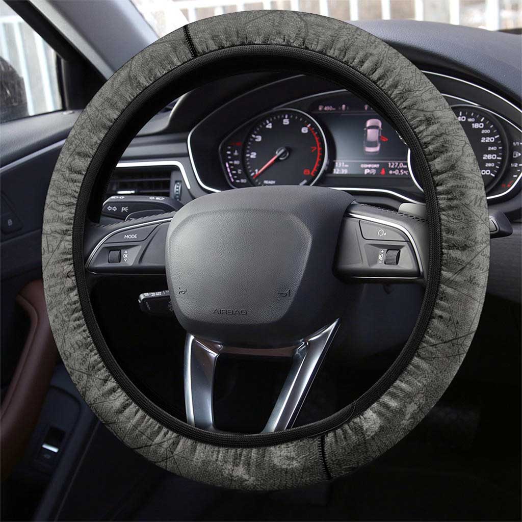 Queen Nzinga Steering Wheel Cover Fierce African Warrior Queen - Dark Tribal Fire Art - African Pride