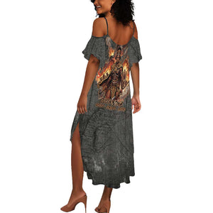 Queen Nzinga Summer Maxi Dress Fierce African Warrior Queen - Dark Tribal Fire Art - African Pride