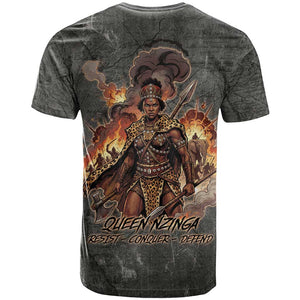 Queen Nzinga T shirt Fierce African Warrior Queen - Dark Tribal Fire Art - African Pride