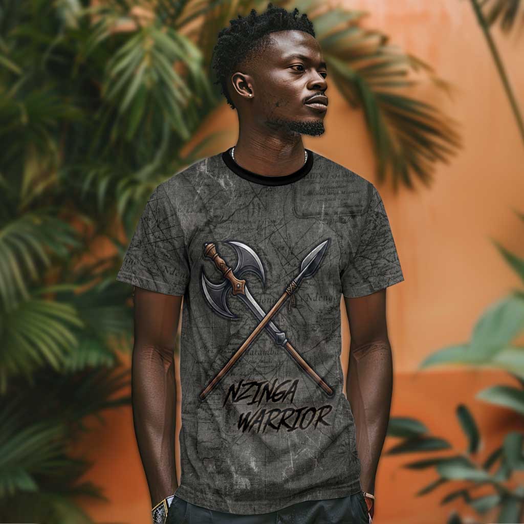 Queen Nzinga T shirt Fierce African Warrior Queen - Dark Tribal Fire Art - African Pride