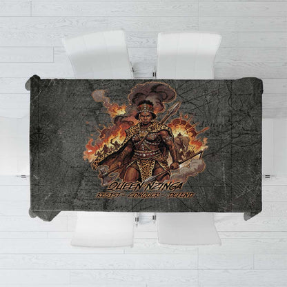 Queen Nzinga Tablecloth Fierce African Warrior Queen - Dark Tribal Fire Art - African Pride