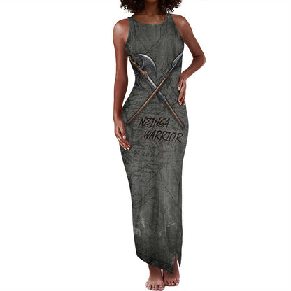 Queen Nzinga Tank Maxi Dress Fierce African Warrior Queen - Dark Tribal Fire Art - African Pride