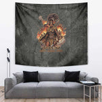 Queen Nzinga Tapestry Fierce African Warrior Queen - Dark Tribal Fire Art - African Pride