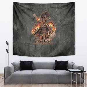 Queen Nzinga Tapestry Fierce African Warrior Queen - Dark Tribal Fire Art - African Pride
