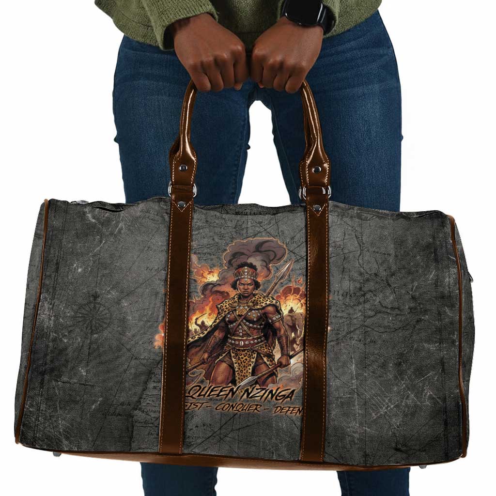 Queen Nzinga Travel Bag Fierce African Warrior Queen - Dark Tribal Fire Art - African Pride