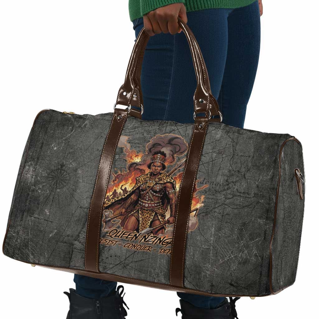 Queen Nzinga Travel Bag Fierce African Warrior Queen - Dark Tribal Fire Art - African Pride
