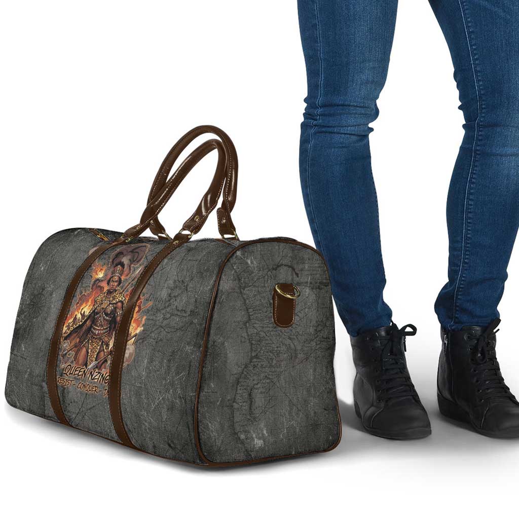 Queen Nzinga Travel Bag Fierce African Warrior Queen - Dark Tribal Fire Art - African Pride