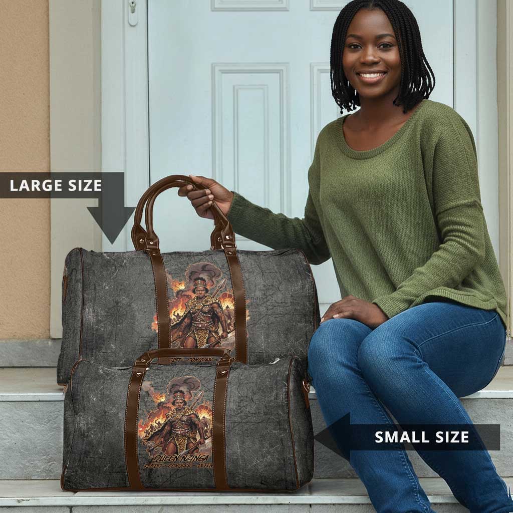 Queen Nzinga Travel Bag Fierce African Warrior Queen - Dark Tribal Fire Art - African Pride